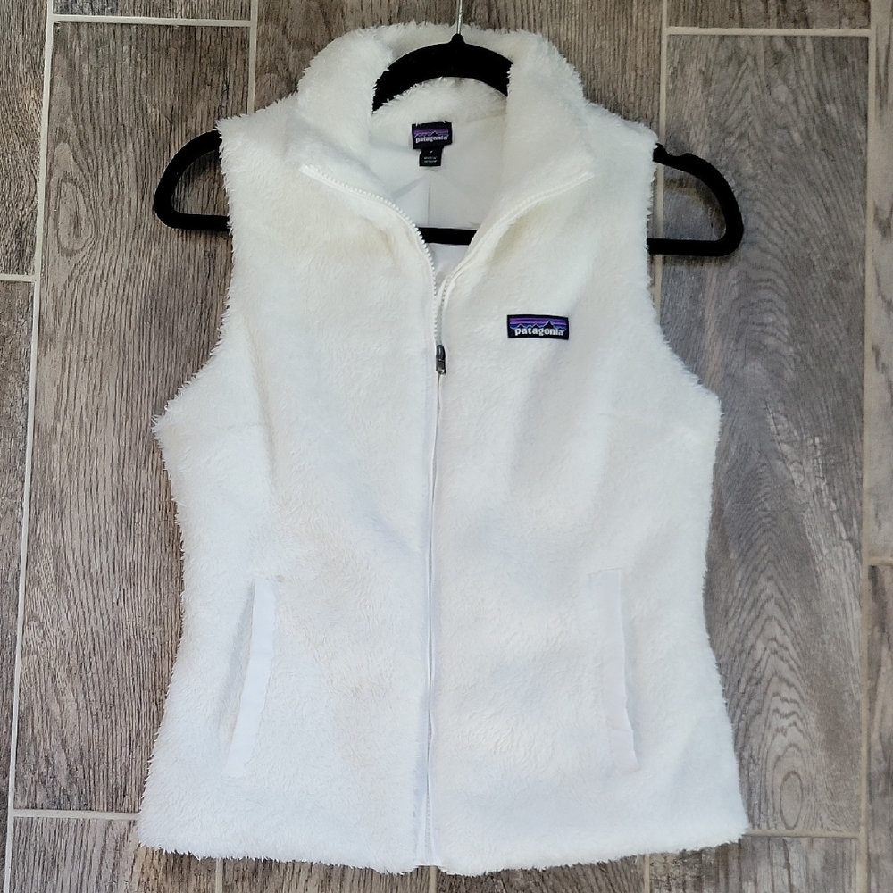 Patagonia Women's White Fleece Vest Size Small